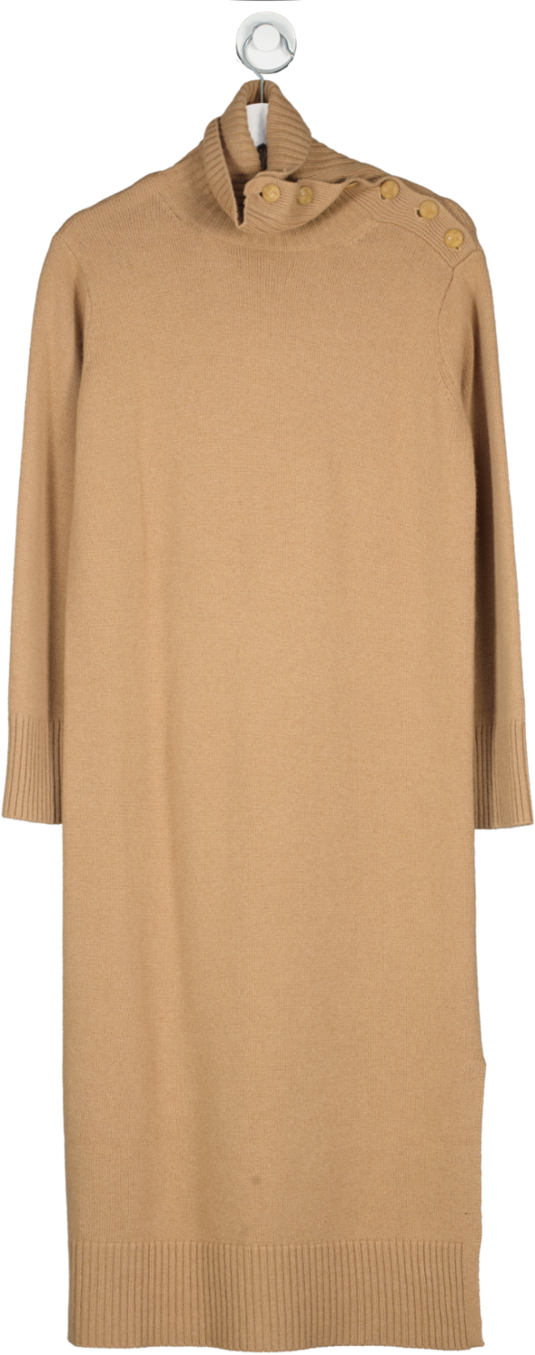 Max Mara Brown Wool And Cashmere Blend Dress UK XS