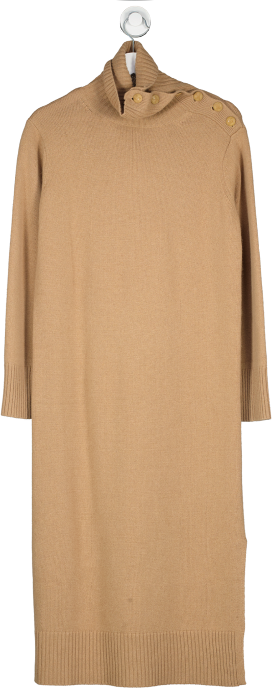 Max Mara Brown Wool And Cashmere Blend Dress UK XS