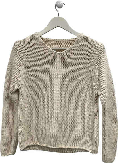 M&S Cream Chunky Cotton Sweater UK 14