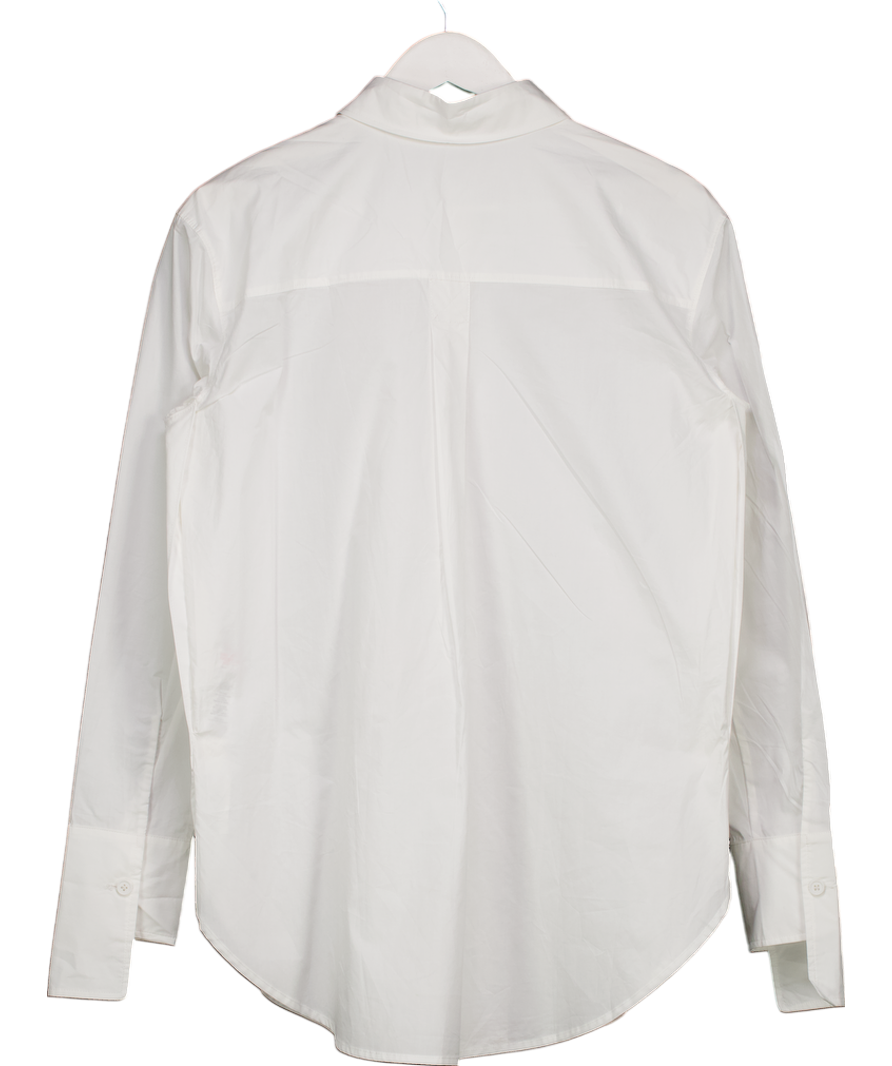 Karen Millen White The Founder Cotton Poplin Woven Shirt UK 10