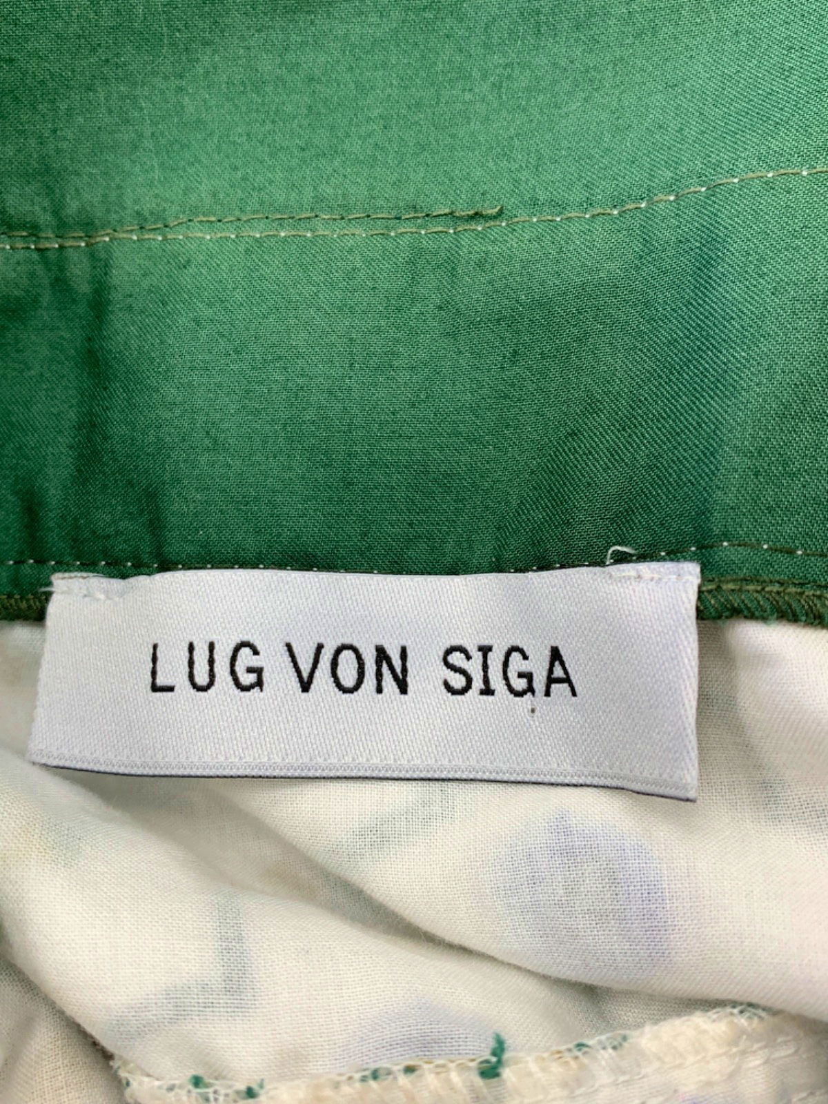 Lug Von Siga Green and White Embroidered Dress UK S