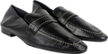 ZARA Black Air Fit Flat Soft Leather Loafer Shoe With Gold Studs UK 5 EU 38