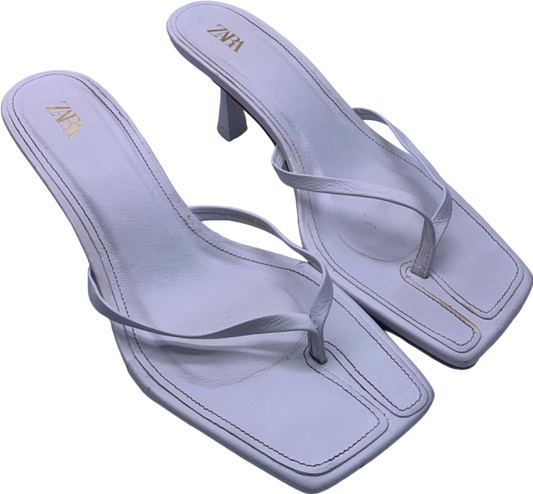 ZARA White Open-Toe Heeled Sandals UK Size 6