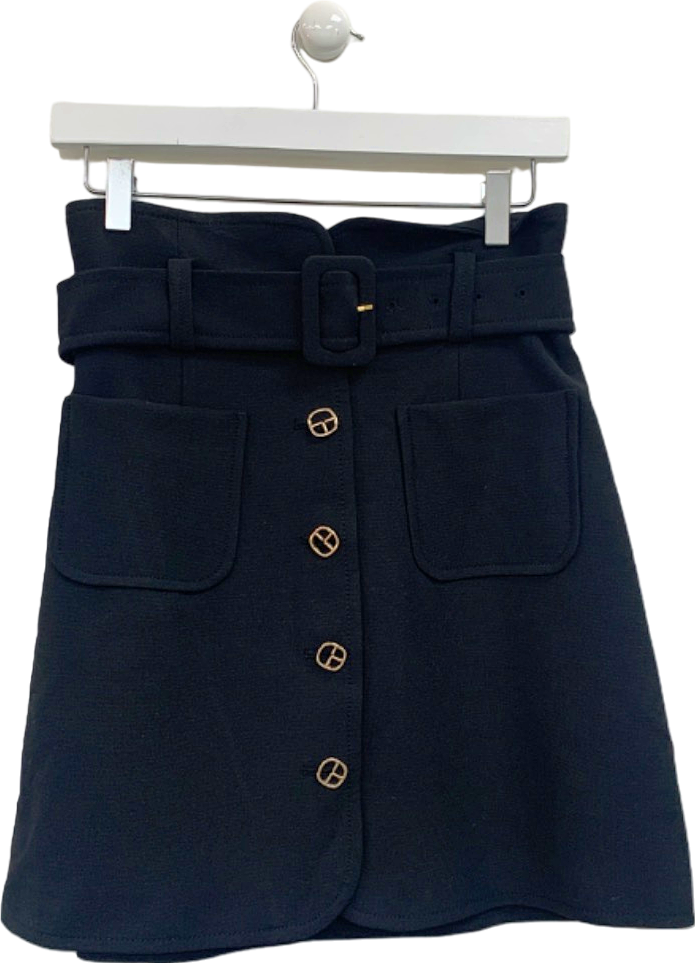 Claudie Pierlot Black Buttoned Skirt UK 8