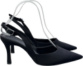 ASOS Black Design Fabric Pointed Toe Slingback Heels UK 6 EU 39 👠