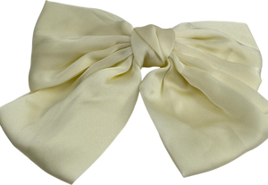 ANISA SOJKA Cream Satin Large Bow Hair Clip One Size