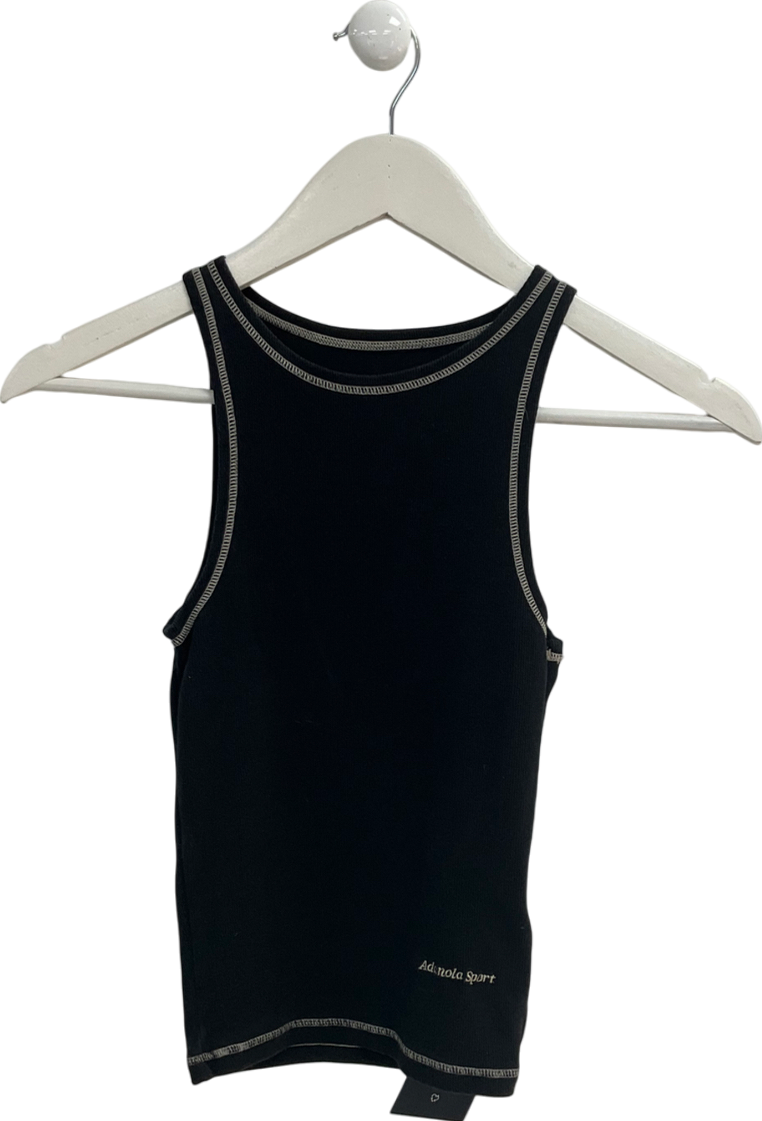Adanola Black Ribbed Vest UK S