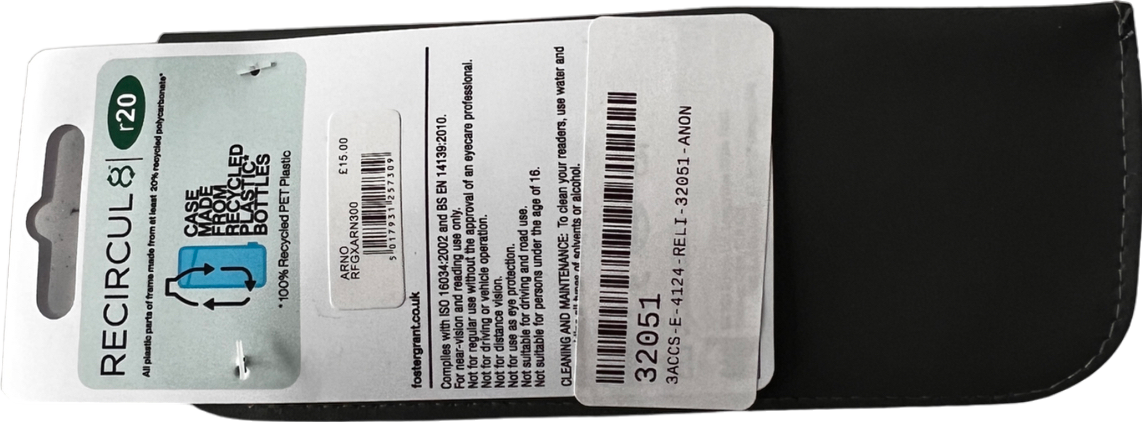 foster grant Arno Lenses Reading Glasses Black +3