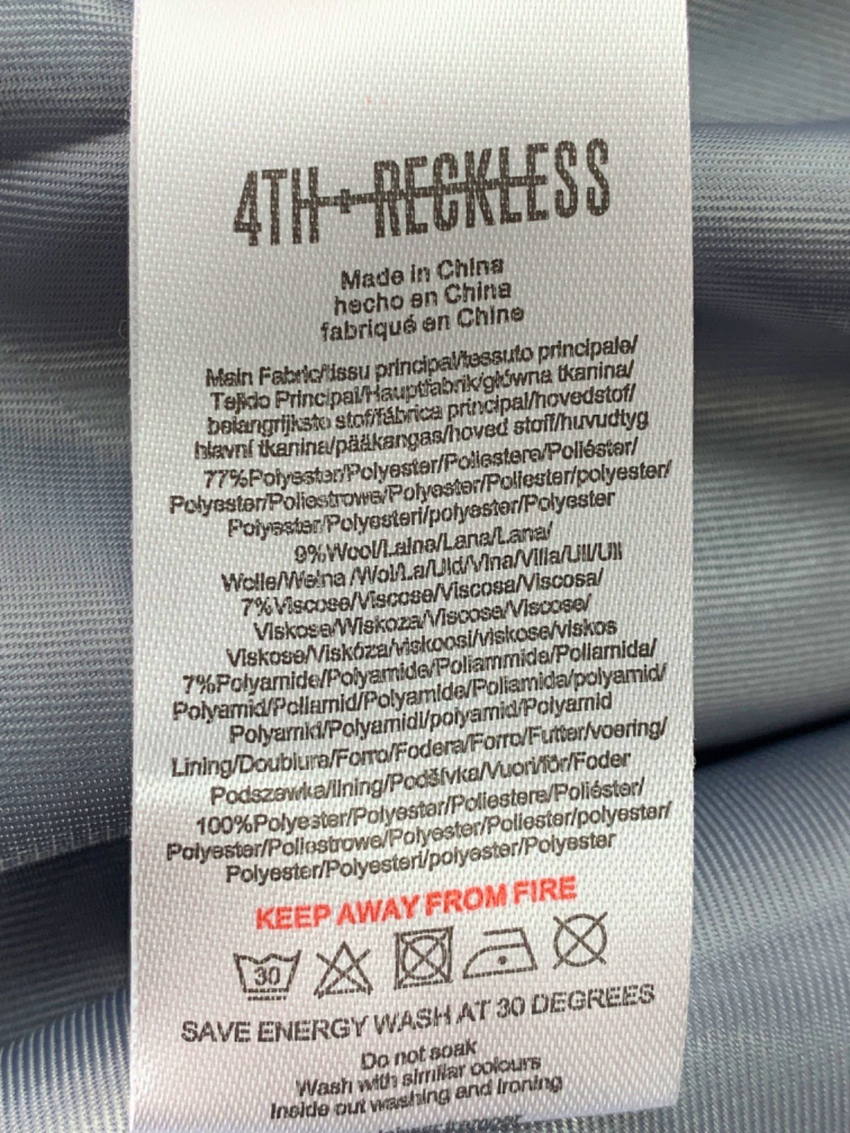 4th & Reckless Grey Mable Skirt UK 6