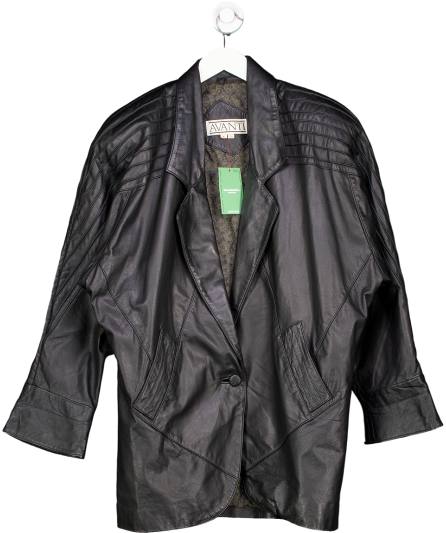 Avanti Black Vintage Leather Oversize blazer UK M