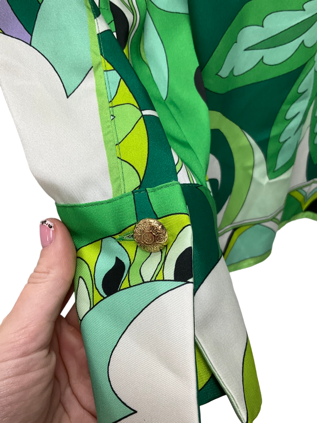 ZARA Green Spring Floral Print Blouse UK 8