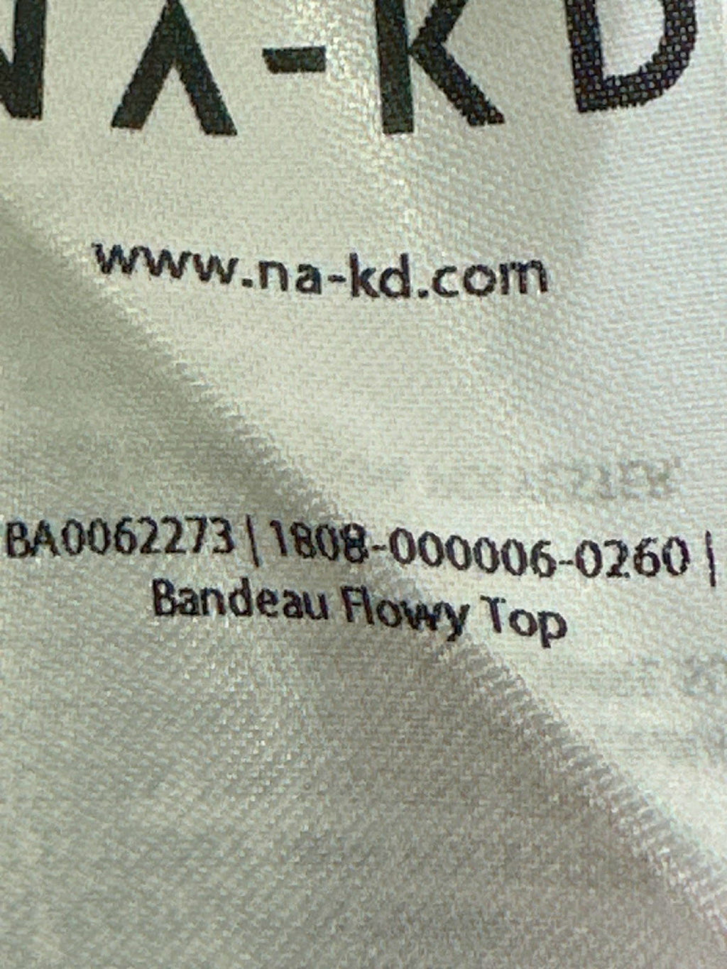 NA-KD Offwhite Bandeau Flowy Top EU 34 UK 8