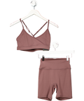 Another Version Brown Second Skin Short And Sports Bra Set UK S
