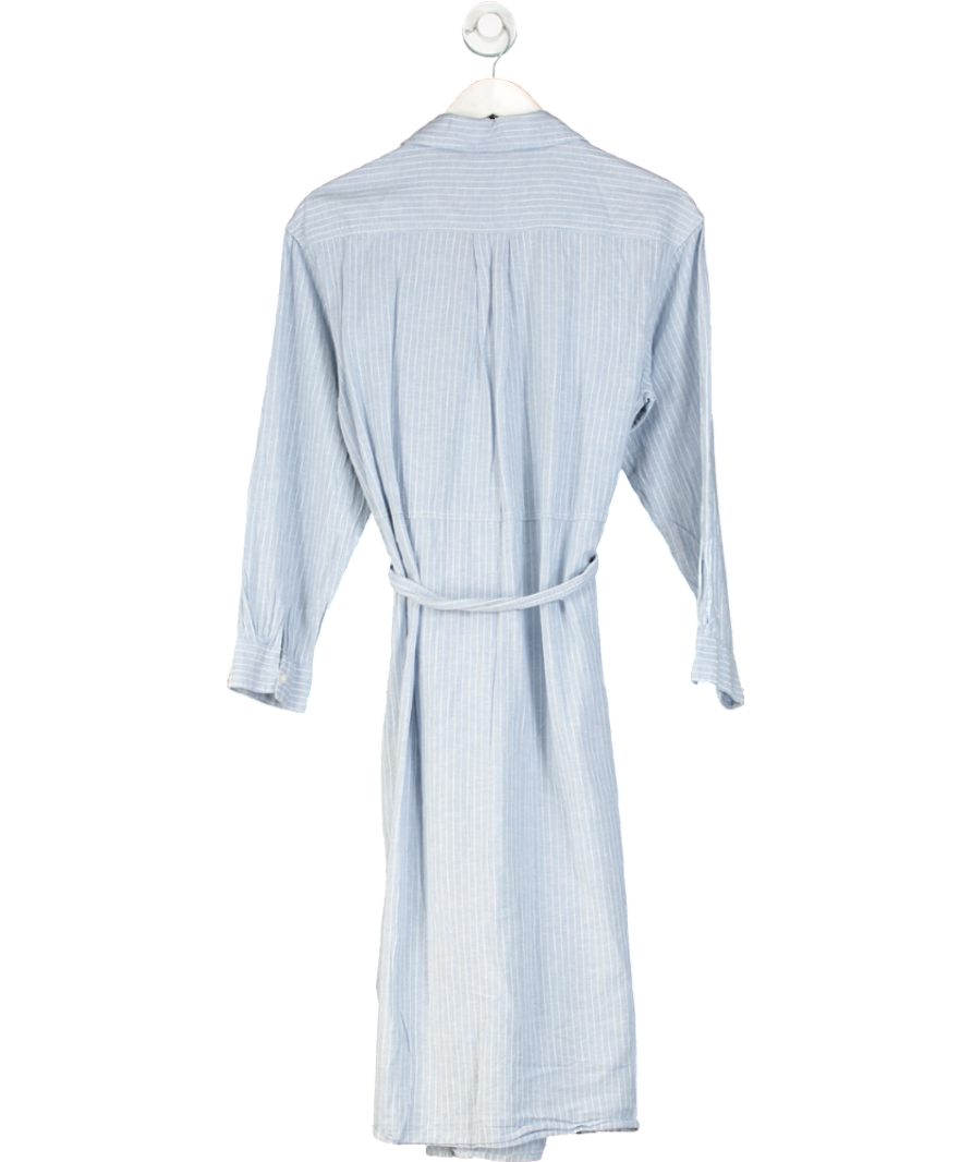 H&M Blue Linen Blend Shirt Dress UK S