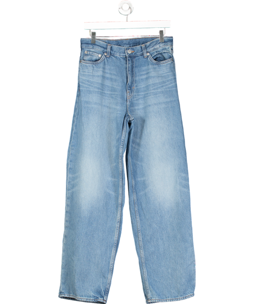 Weekday Blue Rail Mid Rise Loose Wide Leg Jeans - Length 32 W27