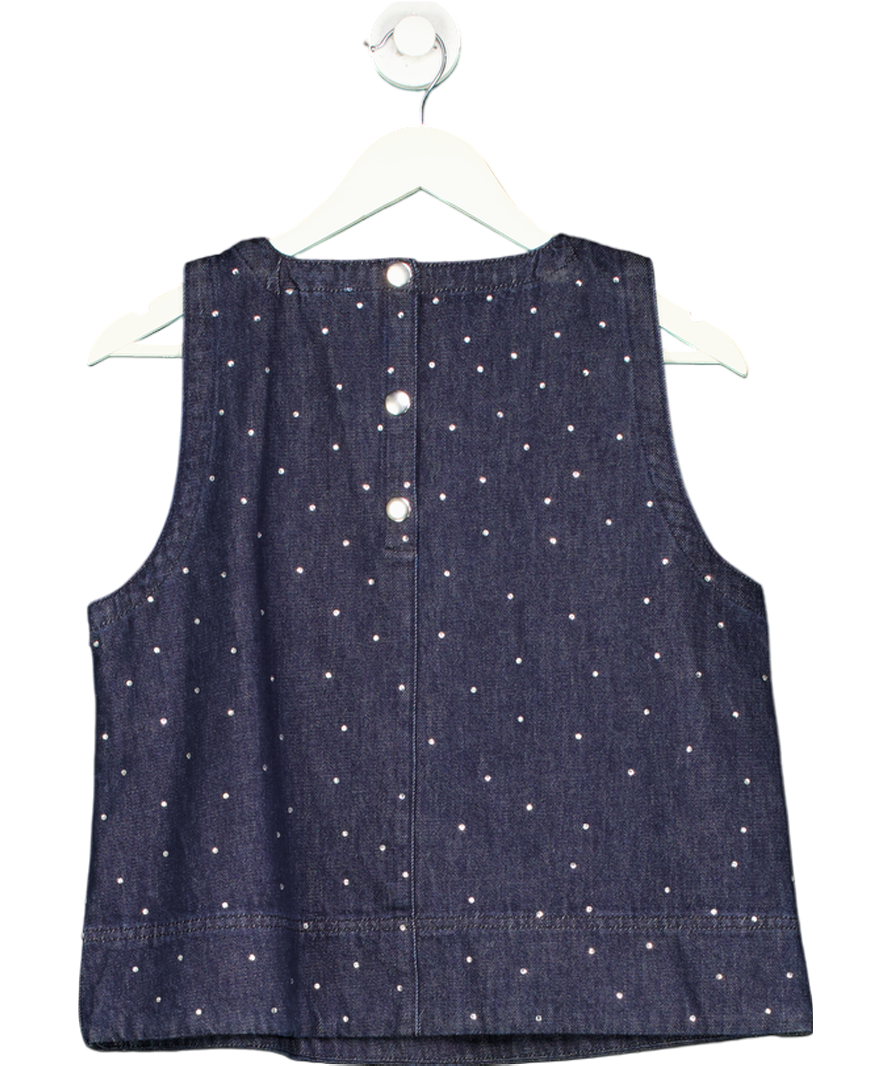ALIGNE Blue Meg Embellished Denim Sleeveless Top UK 12