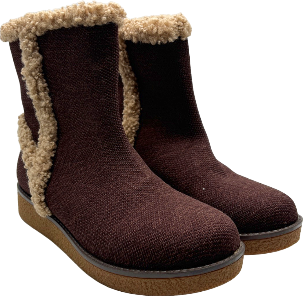 VIVAIA Brown Shearling-Lined Boots UK 4