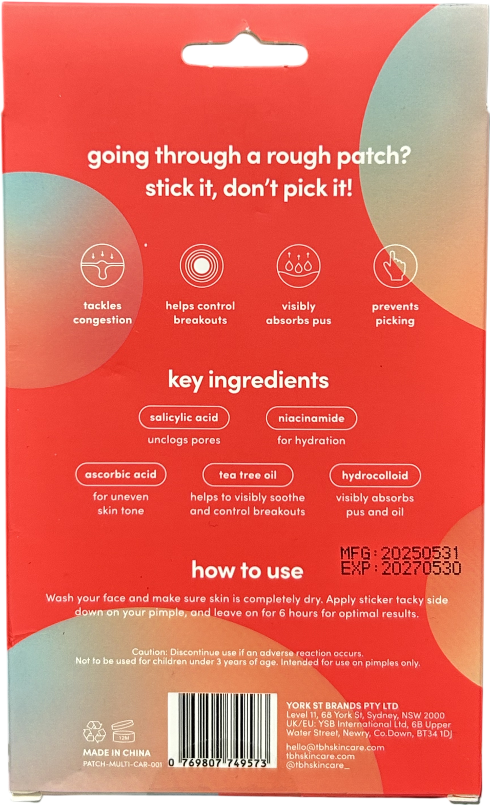 The breakout hack Patch It Up - Multi-size Pimple Patches 2x3.5g(2 sheets)