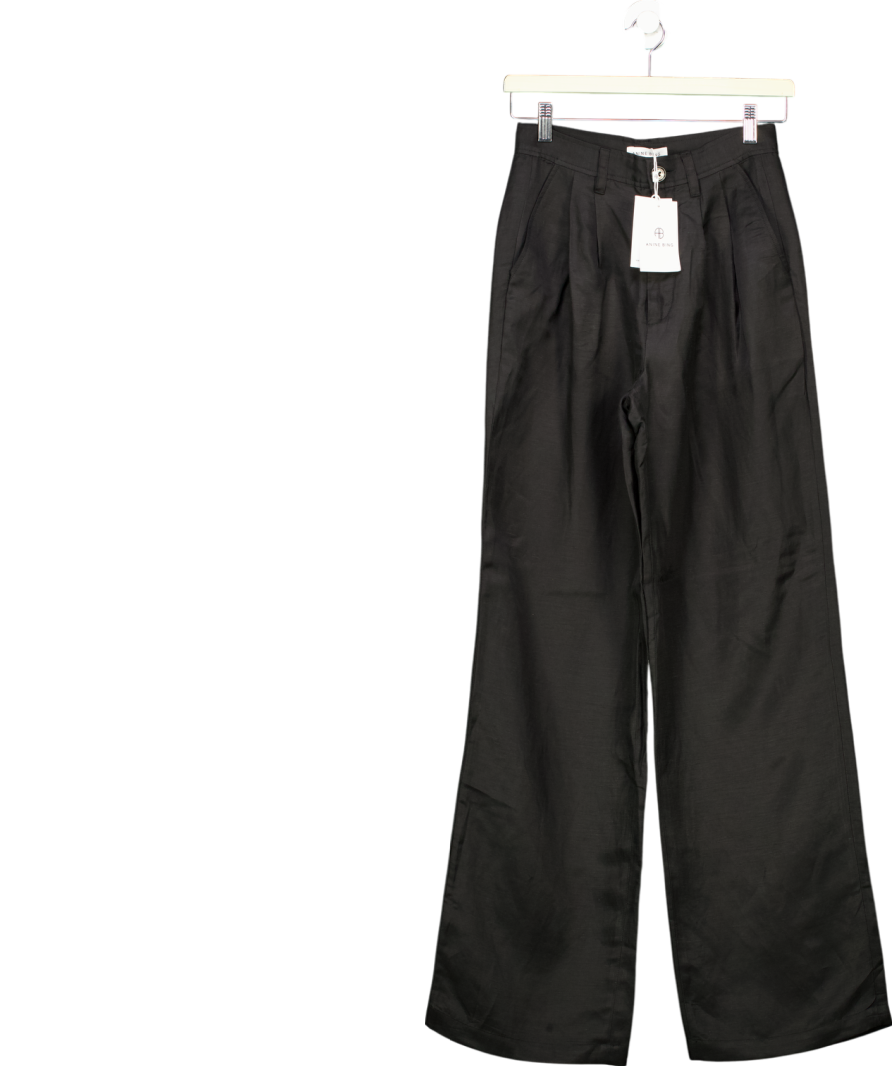 Anine Bing Women's Carrie Wide Leg Trousers Black UK 6