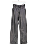 Oh Polly Black Night To Remember Faux Fur Leather Trousers UK 6