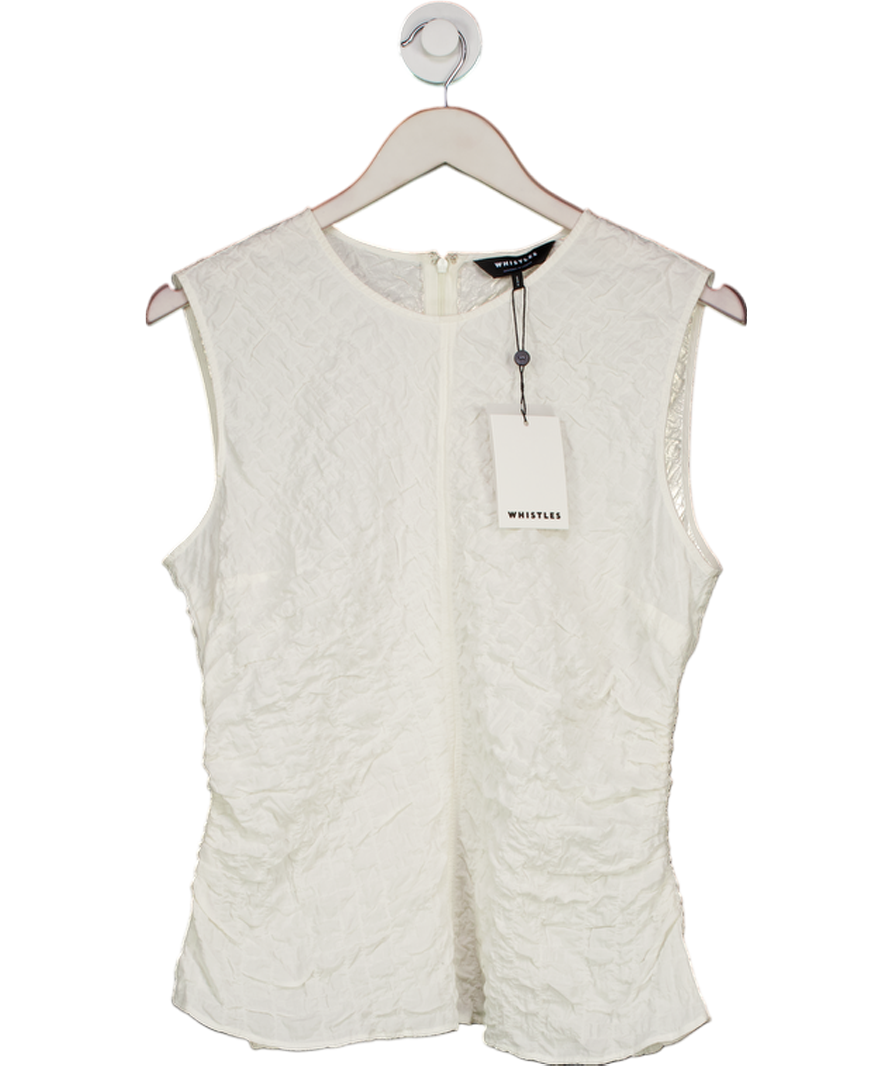 Whistles White Cotton Textured Tank UK 12