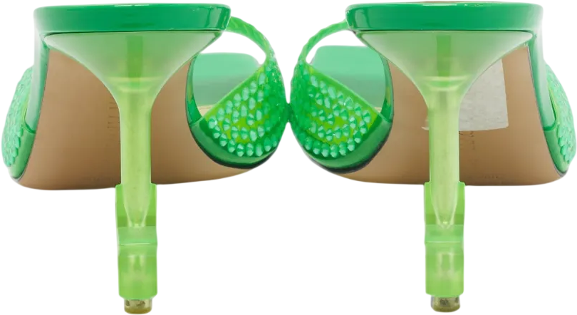 MACH & MACH Green Star Crystal-embellished Pvc Mules UK 2 EU 35