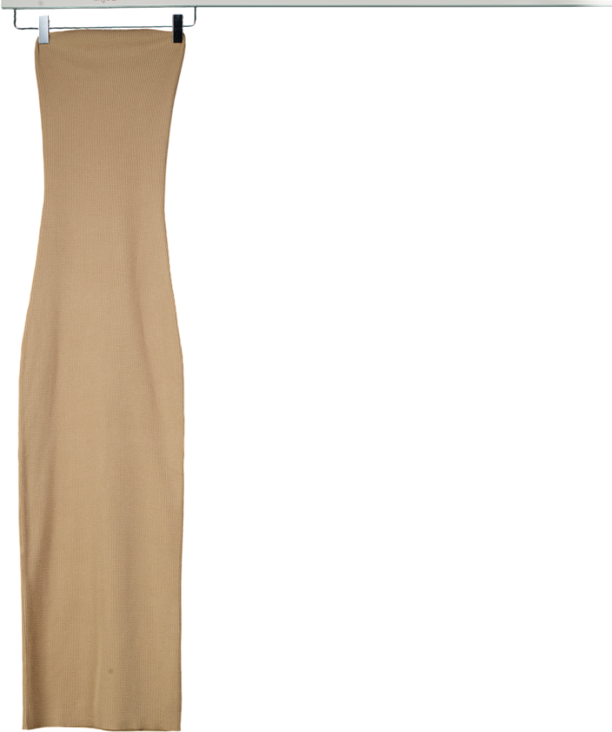 PRETTY LAVISH Beige Knit Badeau Knit Midaxi Dress UK XS