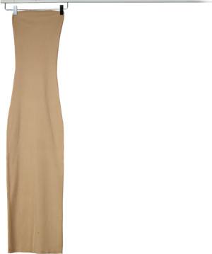 PRETTY LAVISH Beige Knit Badeau Knit Midaxi Dress UK XS