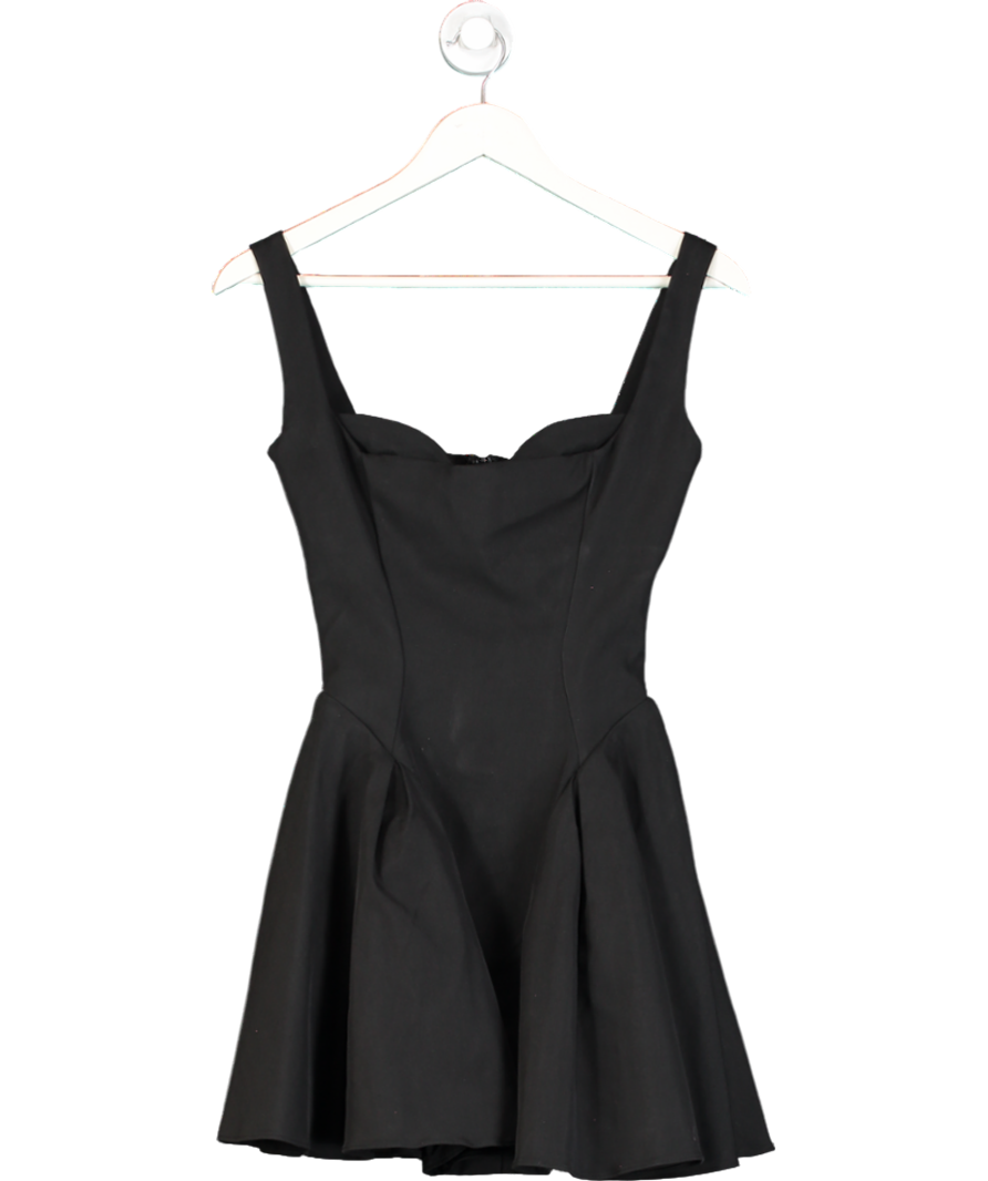 House of CB Black Bunny Shoulder-strap Crepe Mini Dress UK XS