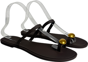 ASOS Brown Fritzi Jelly Sandal With Nugget Detail In Chocolate UK 6 EU 39