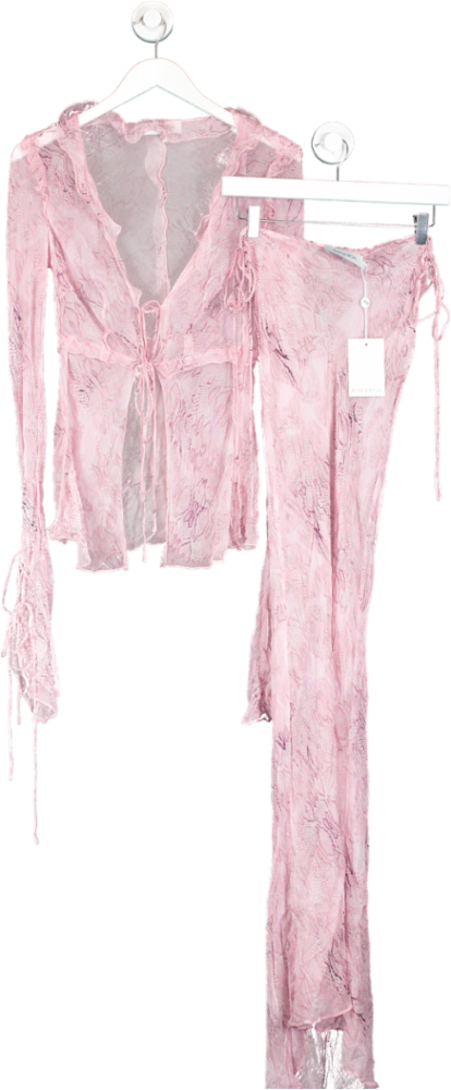 Rat & Boa Pink Cobra Snakeprint Blouse and skirt set UK S