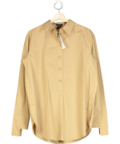 Karen Millen Beige The Founder Cotton Poplin Woven Shirt UK 10