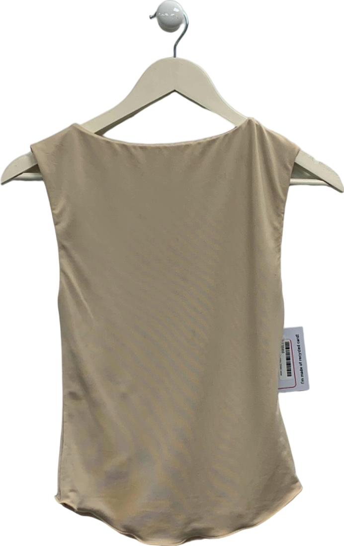 BELLE Beige Sleeveless Top UK XS