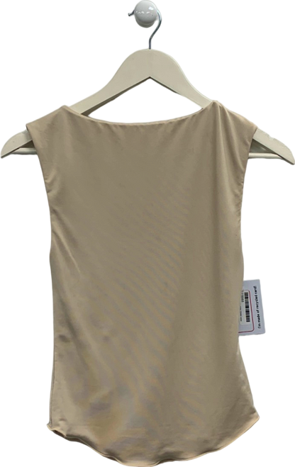 BELLE Beige Sleeveless Top UK XS