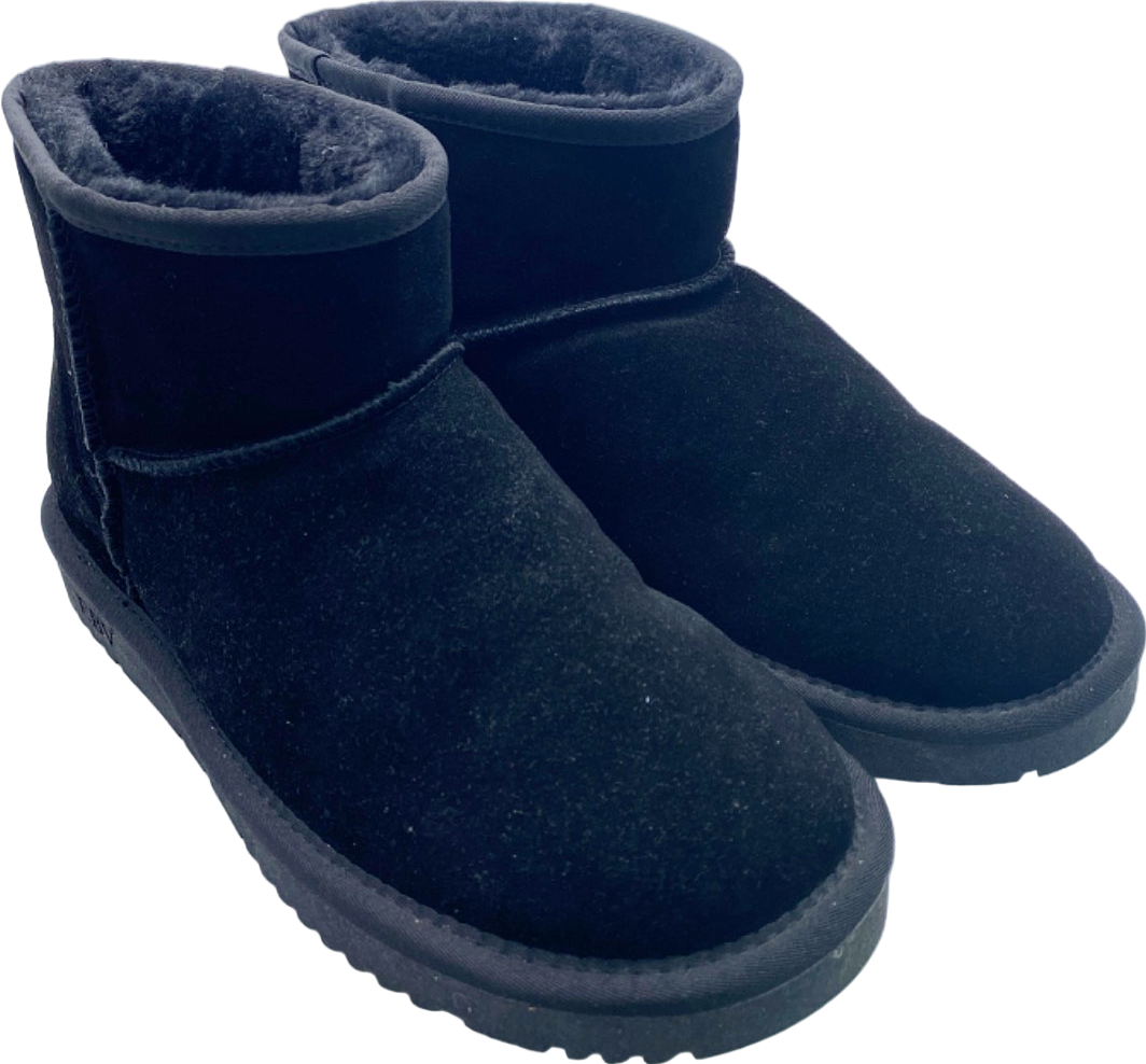 EBV Black Sheepskin Short Boots UK 10
