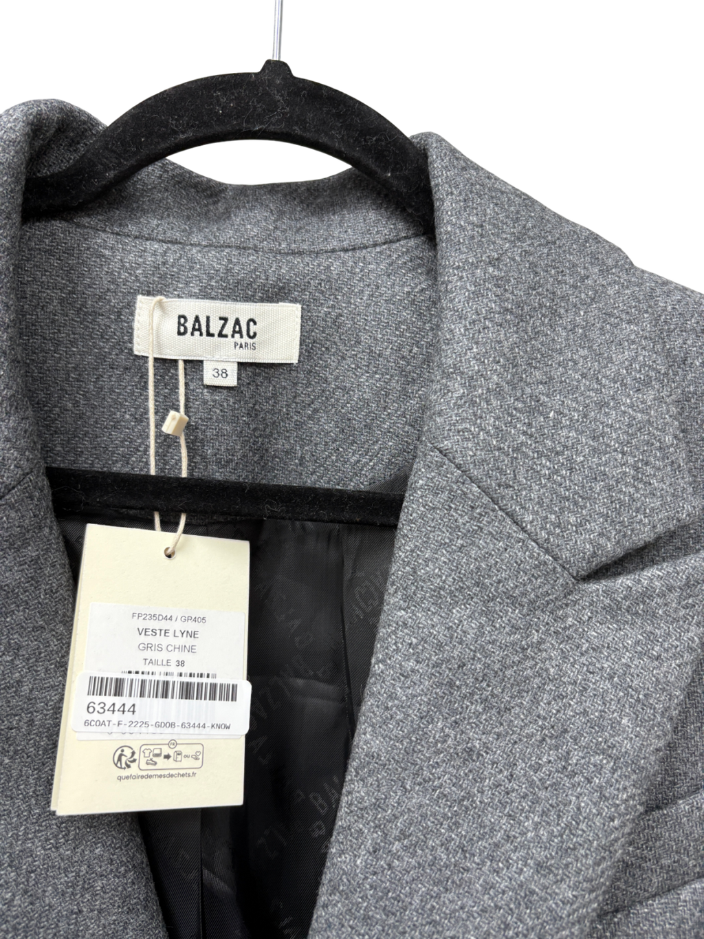 Balzac Grey Lynne Double Breasted Blazer UK 10
