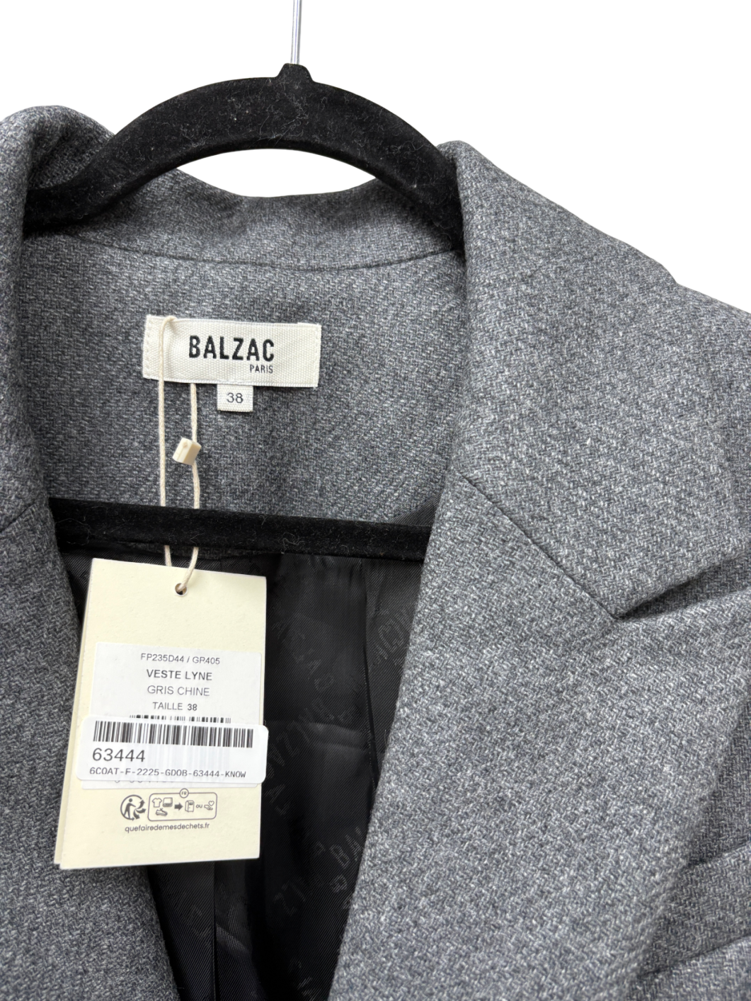 Balzac Grey Lynne Double Breasted Blazer UK 10