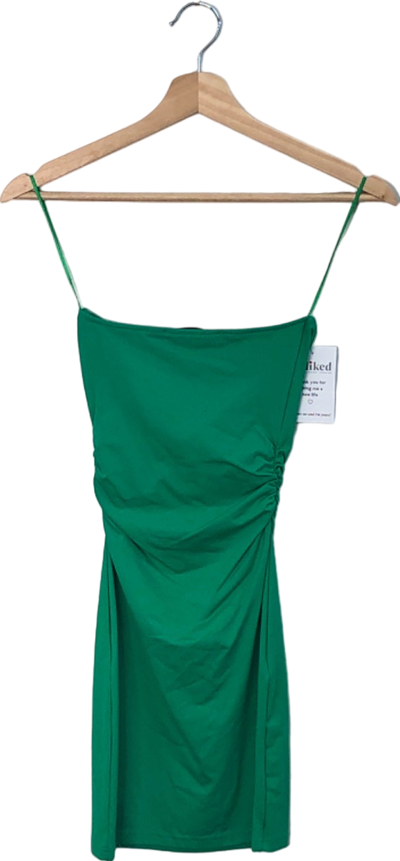 Bershka Green Ruched Mini Dress XS