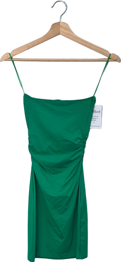 Bershka Green Ruched Mini Dress XS