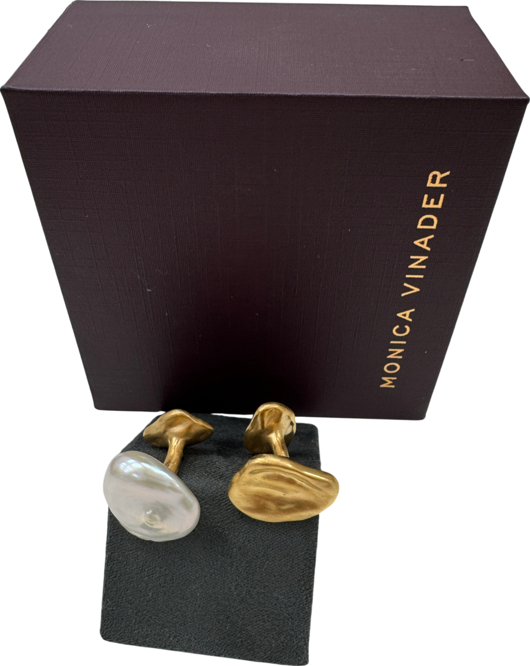 Monica Vinader X Amy Downey Keshi Pearl/gold Cuff Links One Size