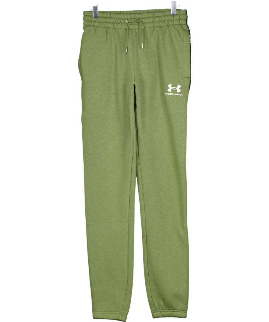 Under Armour Green Icon Fleece Taping Joggers UK S