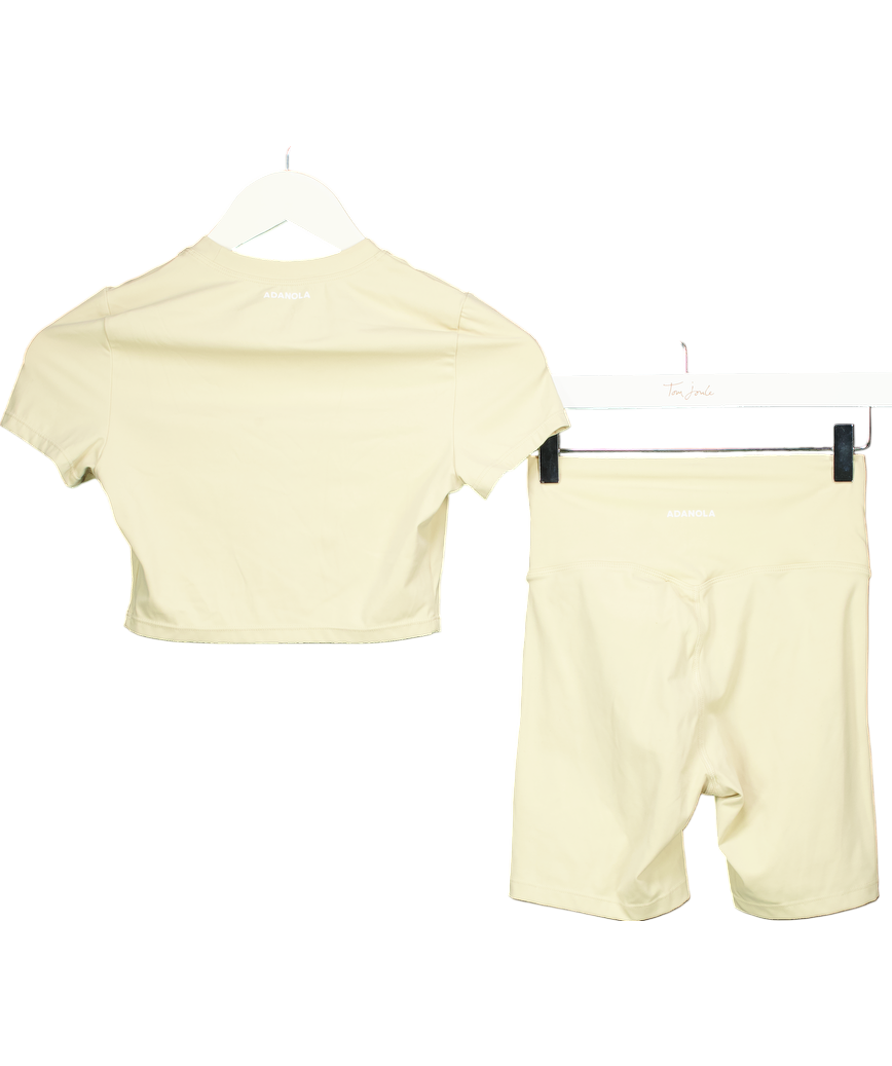 Adanola Beige Ultimate Short Sleeve Top + Ultimate Crop Shorts UK 6