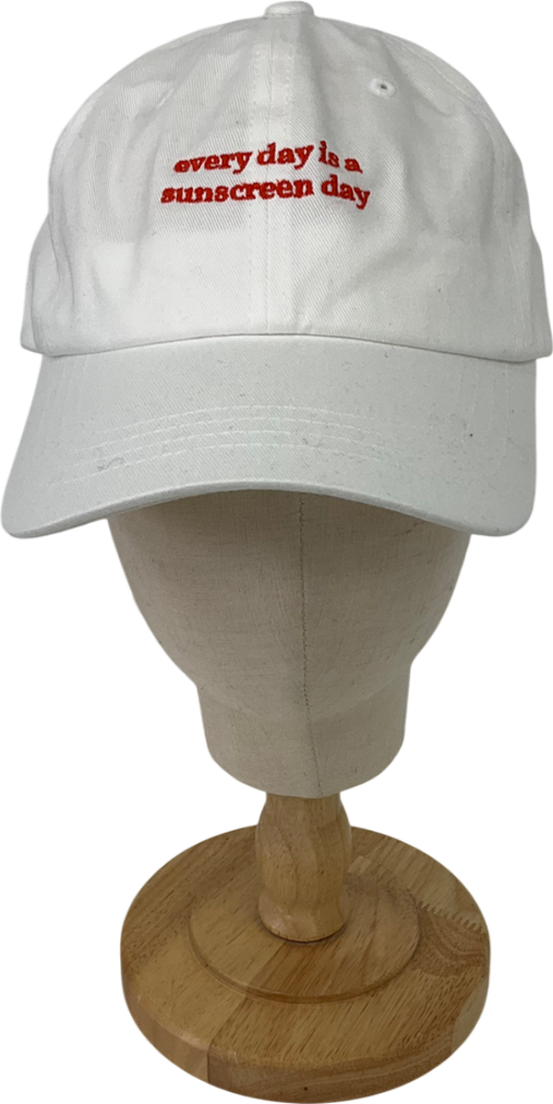 White Sunscreen Embroidered Logo Cap