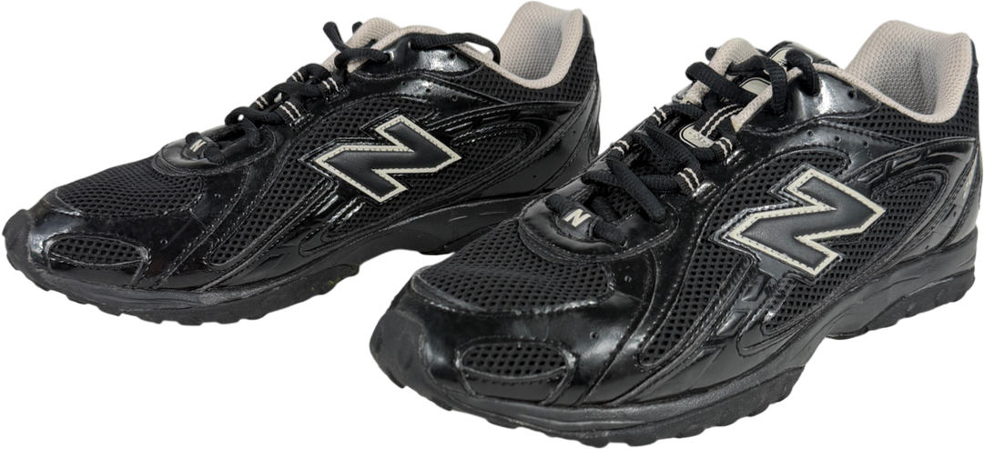 New Balance Black 204l Paneled Patent-leather And Mesh Trainer UK 7.5 EU 41.5