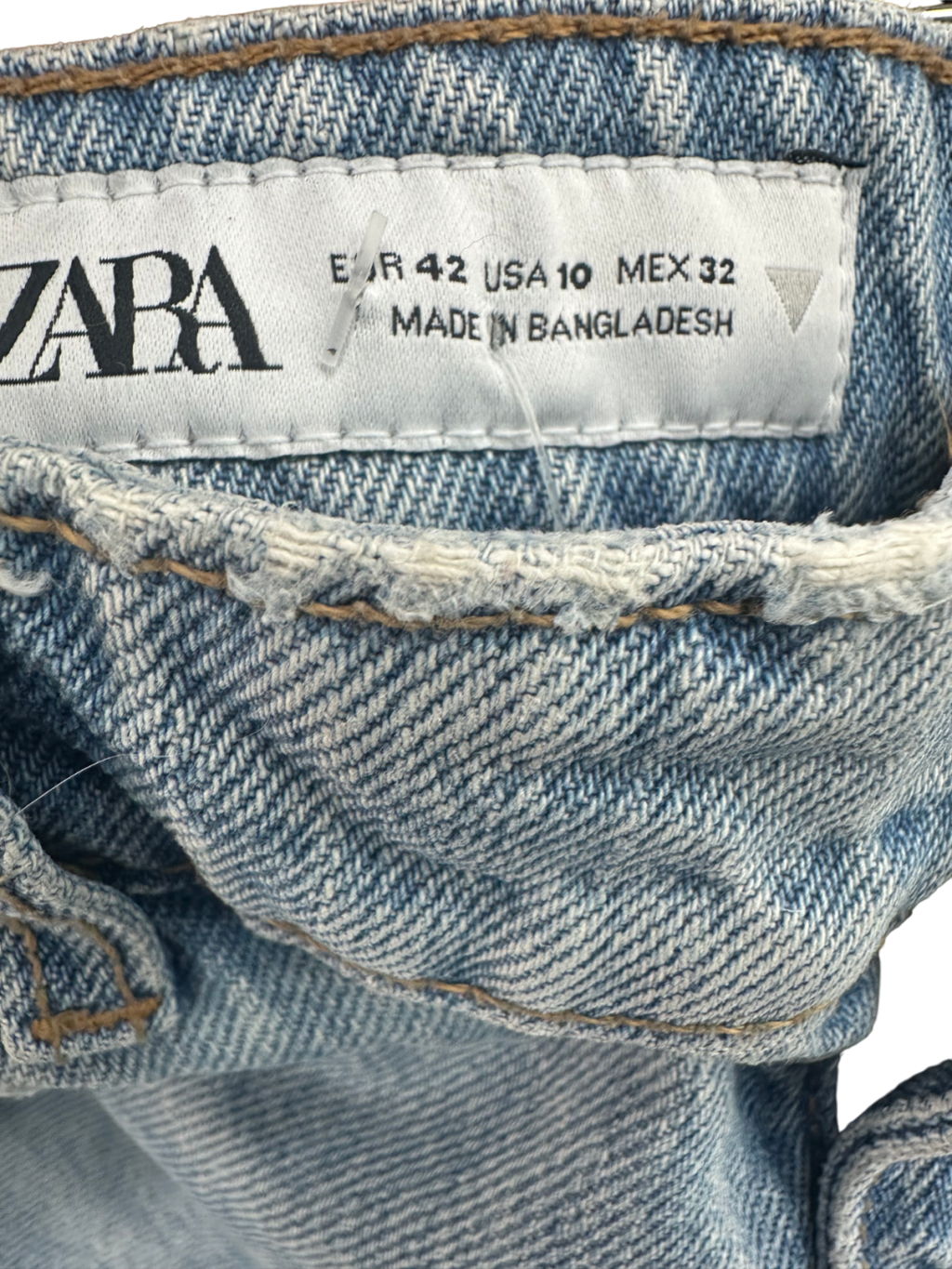 ZARA Blue Trf Baggy Balloon Mid-waist Jeans UK 8