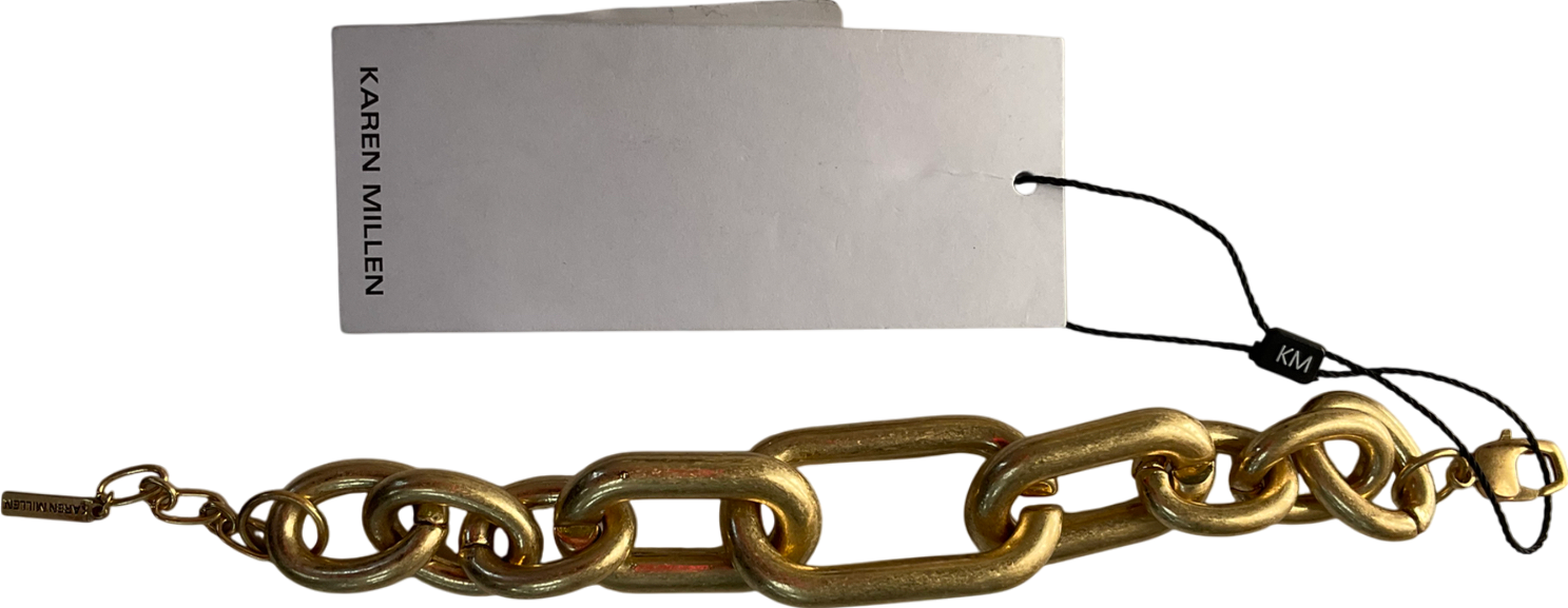 Karen Millen Metallic Gold Plated Chunky Bracelet One Size