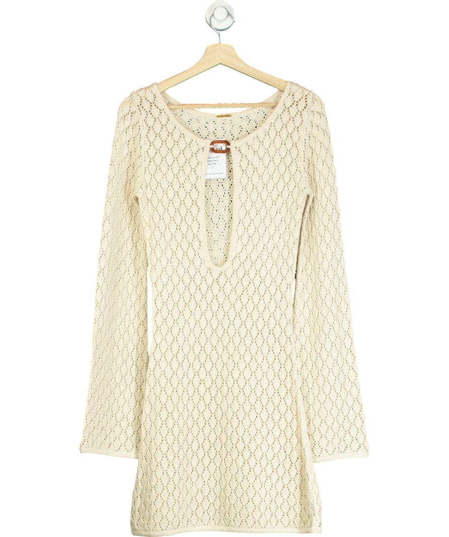 Away That Day Beige Bimini Crochet Dress UK XS/S