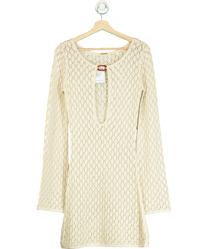 Away That Day Beige Bimini Crochet Dress UK XS/S