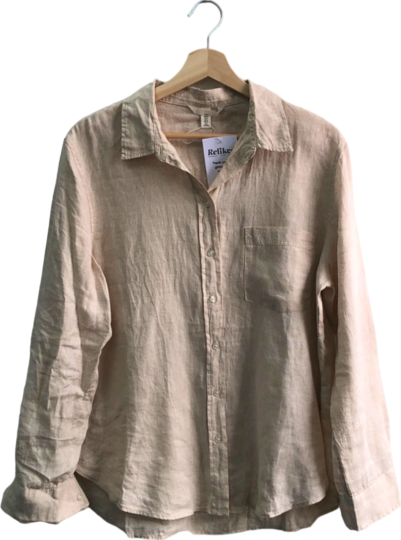 H&M Beige Linen Shirt Medium
