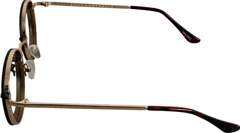 QUAY Metallic Farrah Round Frame Sunglasses With Soft Case One Size